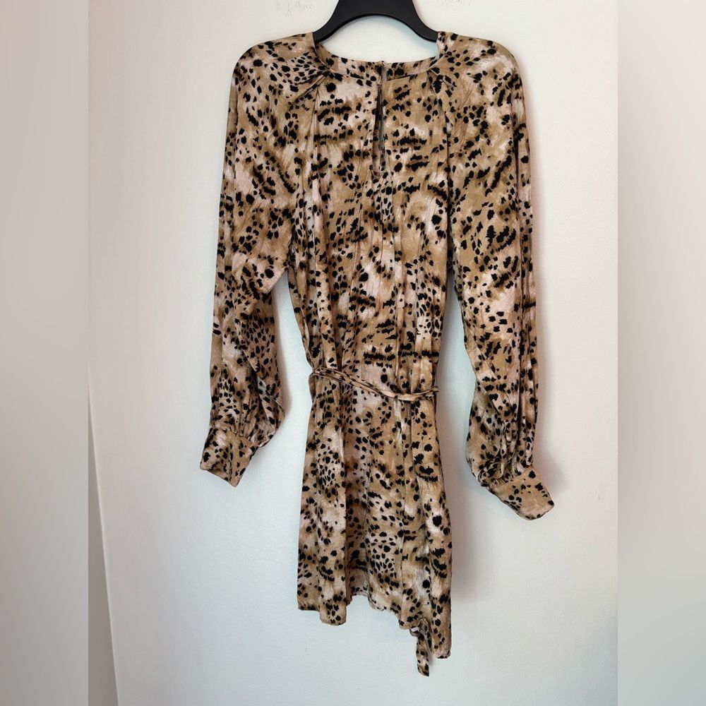 Banana Republic Animal Print Belted Mini Dress - Size Medium